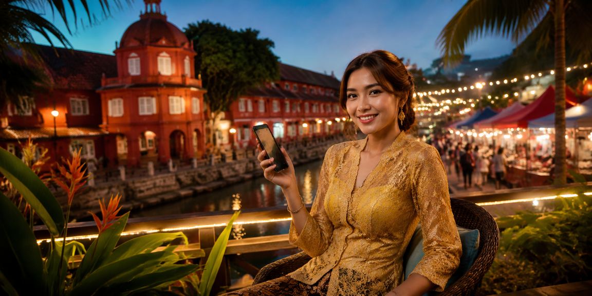 Deposit dalam talian dengan pakaian tradisional kebaya di Melaka